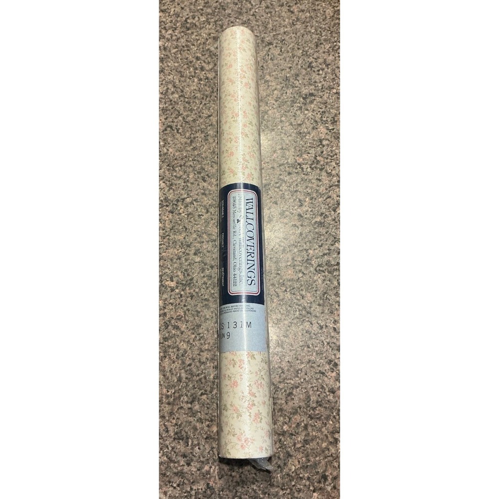 Vintage 1988 C&A Wallcoverings Pink Floral Wallpaper Bolt Dbl Roll -Sealedโ NEW